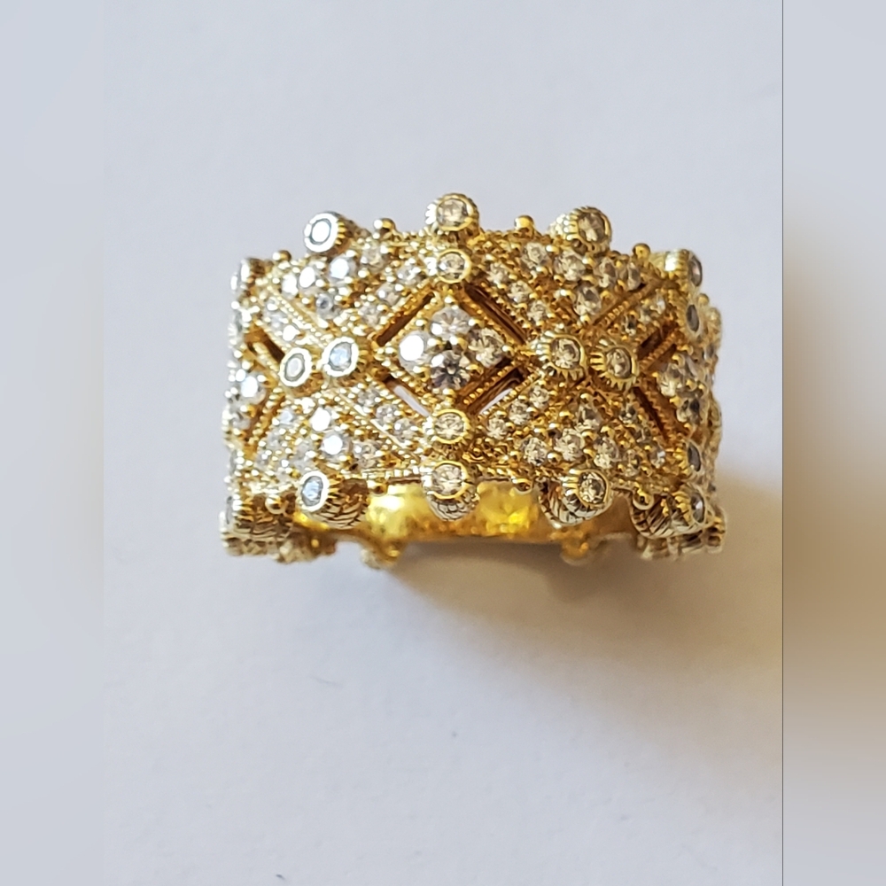 Judith Ripka Diamonique Wide-band Ring, Sz 7